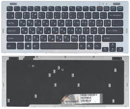 Клавиатура для ноутбука Sony Vaio (VGN-SR) Black, (Silver Frame), RU Клавиатура для ноутбука Sony Vaio (VGN-SR) Black, (Silver Frame), RU