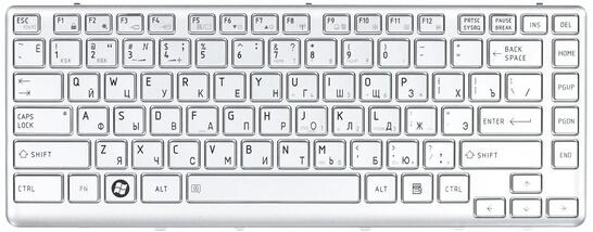 Клавиатура для ноутбука Toshiba Satellite (T230, T230D, T235, T235D) Silver, (Silver Frame) RU - фото 2