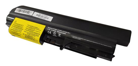 Аккумуляторная батарея для ноутбука Lenovo 42T5262 ThinkPad R61 10.8V Black 5200mAh OEM Аккумуляторная батарея для ноутбука Lenovo 42T5262 ThinkPad R61 10.8V Black 5200mAh OEM - фото 2