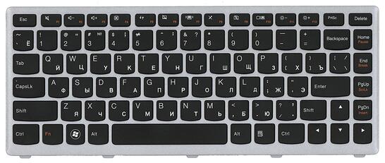 Клавиатура для ноутбука Lenovo IdeaPad (U410) Black, (Silver Frame), RU Клавиатура для ноутбука Lenovo IdeaPad (U410) Black, (Silver Frame), RU - фото 2