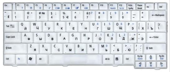 Клавиатура для ноутбука Acer TravelMate (3000, 3010, 3020, 3030, 3040) White, RU - фото 2