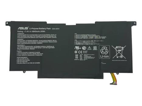 Усиленная аккумуляторная батарея для ноутбука Asus C22-UX31 UX31A 7.4V Black 6840mAh Orig Усиленная аккумуляторная батарея для ноутбука Asus C22-UX31 UX31A 7.4V Black 6840mAh Orig