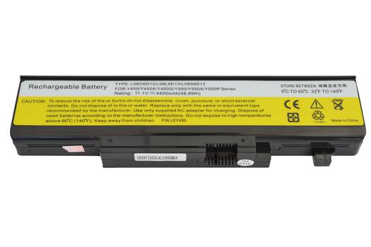 Аккумуляторная батарея для ноутбука Lenovo-IBM L08S6D13 IdeaPad Y450 11.1V Black 5200mAh OEM - фото 4