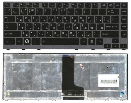 Клавиатура для ноутбука Toshiba Satellite (M600, M640, M645, M650, P740, P745) Black, (Gray Frame) RU