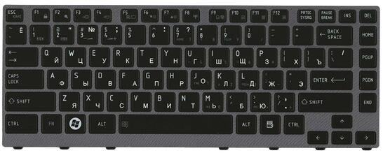 Клавиатура для ноутбука Toshiba Satellite (M600, M640, M645, M650, P740, P745) Black, (Gray Frame) RU - фото 2