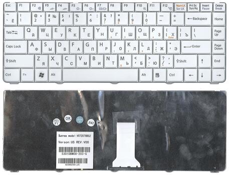Клавиатура для ноутбука Sony Vaio (VGN-NR, VGN-NS) White, RU Клавиатура для ноутбука Sony Vaio (VGN-NR, VGN-NS) White, RU