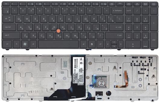 Клавиатура для ноутбука HP Elitebook (8760W) с указателем (Point Stick), Black, (Black Frame) RU