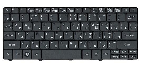 Клавиатура для ноутбука Acer Aspire One 521, 522, 532, 532H, 533, D255, D255E, D257, D260, D270, Happy, Happy2, eMachines 350, 355, em350, em355, Gateway LT21, LT27, LT28, Packard Bell NAV50, Dot S2, Dot SE, Dot SC, Dot SE3, PAV80, Black RU - фото 2