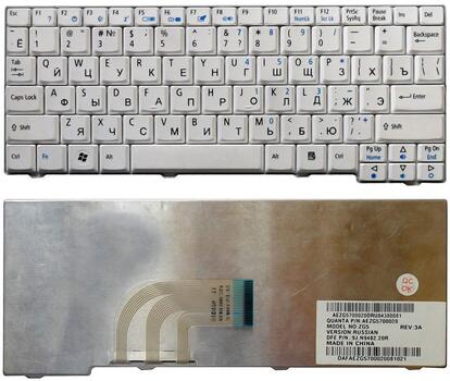 Клавиатура для ноутбука Acer Aspire One 531, A110, A150, D150, D250, ZG5, ZG8 White, RU - фото 6