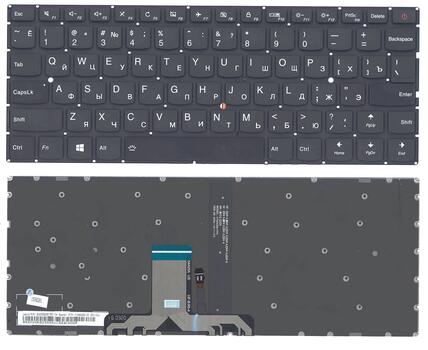 Клавиатура для ноутбука Lenovo Ideapad (710S) с подсветкой (Light) Black, (No Frame) RU