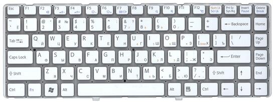 Клавиатура для ноутбука Sony Vaio (VPC-EA) White, (No Frame) RU - фото 2