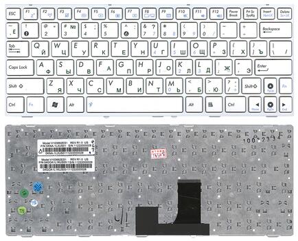 Клавиатура для ноутбука Asus EEE PC (1005HA, 1008HA) White, (White Frame) RU