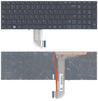 Клавиатура для ноутбука Samsung (RF710, RF711, RC730) с подсветкой (Light), Black, (No Frame) RU Клавиатура для ноутбука Samsung (RF710, RF711, RC730) с подсветкой (Light), Black, (No Frame) RU