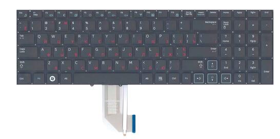 Клавиатура для ноутбука Samsung (RF710, RF711, RC730) с подсветкой (Light), Black, (No Frame) RU Клавиатура для ноутбука Samsung (RF710, RF711, RC730) с подсветкой (Light), Black, (No Frame) RU - фото 2