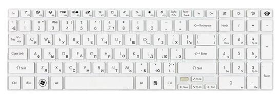 Клавиатура для ноутбука Gateway NV55S, NV57H, NV75S, NV77H  White, (No Frame), RU - фото 7