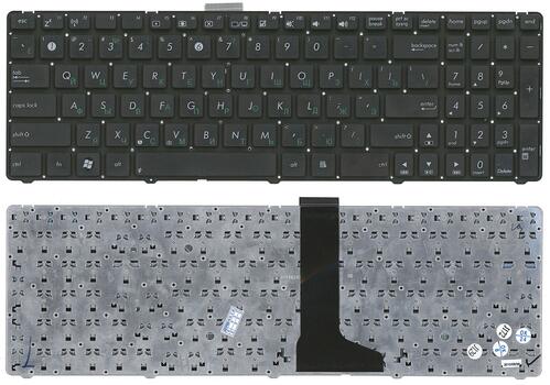 Клавиатура для ноутбука Asus (U53, U53F, U56E) Black, (No Frame) RU (горизонтальный энтер)