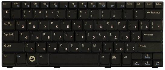 Клавиатура для ноутбука Dell Inspiron mini (1012, 1018) Black, RU/EN - фото 7