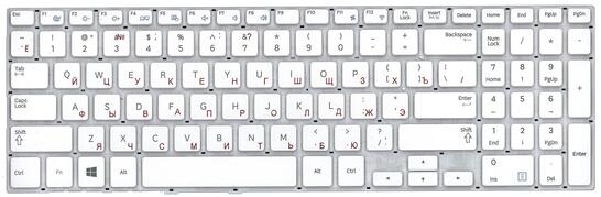 Клавиатура для ноутбука Samsung (370R4E, 370R5E) White, (No Frame), RU - фото 2