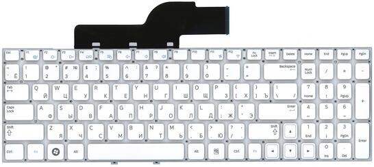 Клавиатура для ноутбука Samsung (300E5A, 300V5A, 305V5A, 305E5) White, (No Frame), RU - фото 2