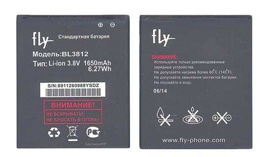 Аккумуляторная батарея для смартфона Fly BL3812 IQ4416/Era Life 5 3.8V Black 1650mAh 6.27Wh