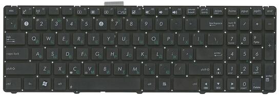 Клавиатура для ноутбука Asus (U53, U53F, U56E) Black, (No Frame) RU (горизонтальный энтер) - фото 2