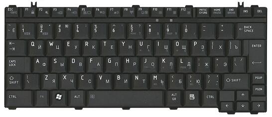 Клавиатура для ноутбука Toshiba Satellite (A600, T130, T135, U400, U405, U500, U505, Portege M800, M900) Black, RU (вертикальный энтер) - фото 2