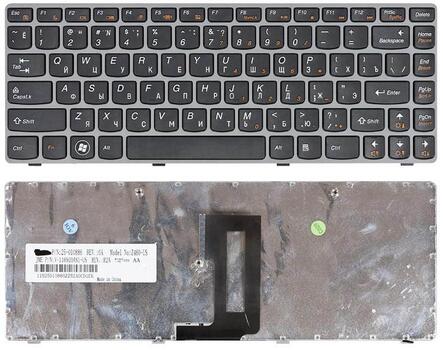 Клавиатура для ноутбука Lenovo IdeaPad (Z450, Z460, Z460A, Z460G) Black, (Gray Frame), RU - фото 6