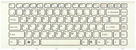 Клавиатура для ноутбука Sony Vaio (VPC-EG, VPC-EK) White, (White Frame) RU - фото 2