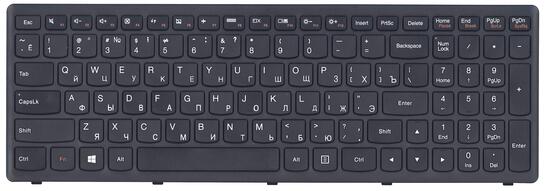 Клавиатура для ноутбука Lenovo IdeaPad (G505S, Z510), Black, (Black Frame), RU - фото 2