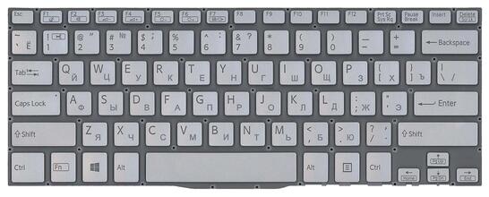 Клавиатура для ноутбука Sony Vaio (SVF14) Silver, (No Frame) RU