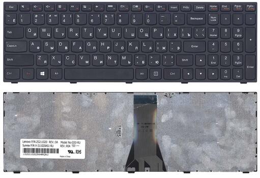 Клавиатура для ноутбука Lenovo IdeaPad G50-30, G50-45, G50-70, Z50-75, G50-70A, Z50-70, Z50-75, B50, B50-30, B50-45, B50-70, 500-15 Black, Black Frame RU - фото 6