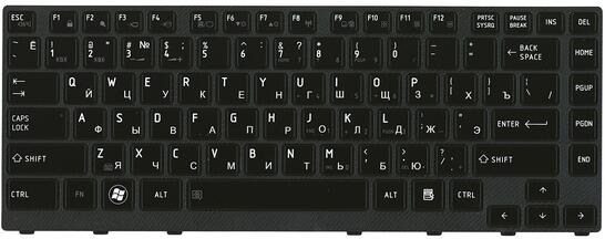 Клавиатура для ноутбука Toshiba Satellite (M600, M640, M645, M650, P740, P745) с подсветкой (Light), Black, (Gray Frame) RU - фото 2