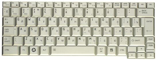 Клавиатура Toshiba Portege (R500, R502, R501, R510, R600, R601, A600 ,A602, A603, R603, A605)  Silver, RU (вертикальный энтер) - фото 2