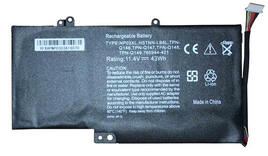 Аккумуляторная батарея для ноутбука HP NP03XL Pavilion 13 x360 11.4V Black 3800mAh OEM