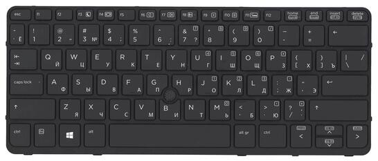 Клавиатура для ноутбука HP EliteBook 820 G1 с подсветкой (Light), с указателем (Point Stick) Black, RU - фото 7