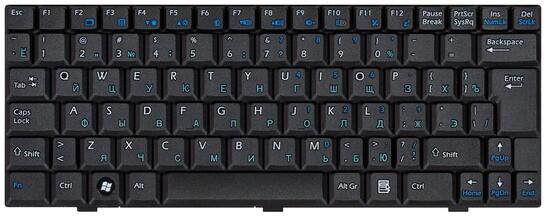 Клавиатура для ноутбука MSI Wind (U90, U100, U100X, U110, U120, N011, U115, U123, U123H, U123T) Black, RU Клавиатура для ноутбука MSI Wind (U90, U100, U100X, U110, U120, N011, U115, U123, U123H, U123T) Black, RU - фото 2