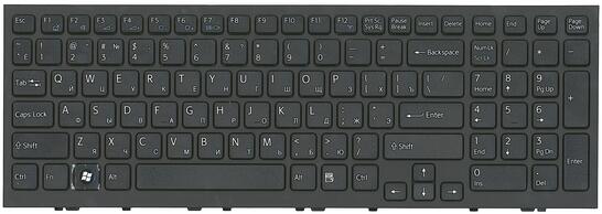 Клавиатура для ноутбука Sony Vaio (VPC-EH, VPCEH) Black, (Black Frame) RU Клавиатура для ноутбука Sony Vaio (VPC-EH, VPCEH) Black, (Black Frame) RU - фото 2