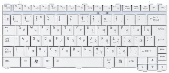 Клавиатура для ноутбука Toshiba Satellite U500, U505, U400, U405, A600, T130, T135, Portege M800, M900, White, RU (вертикальный энтер) - фото 2