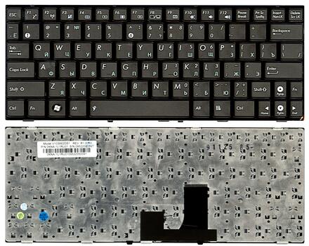 Клавиатура для ноутбука Asus EEE PC (1005HA, 1008HA) Black, (Black Frame) RU - фото 6