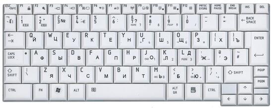 Клавиатура Toshiba Portege (R500, R502, R501, R510, R600, R601, A600 ,A602, A603, R603, A605)  White, RU (вертикальный энтер) - фото 2