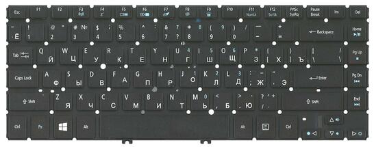 Клавиатура для ноутбука Acer Aspire V5-431, V5-431G, V5-431P, V5-431PG, V5-471, V5-471G, V5-471P с подсветкой (Light), Black, (No Frame) RU - фото 2