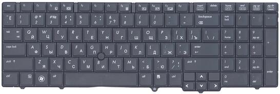 Клавіатура для ноутбука HP Elitebook (8540W, 8540P) з вказівником (Point Stick), Black, RU - фото 2