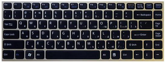 Клавиатура для ноутбука Sony Vaio (VPC-Y) Black, (Silver Frame) RU/EN Клавиатура для ноутбука Sony Vaio (VPC-Y) Black, (Silver Frame) RU/EN - фото 2