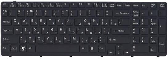 Клавиатура для ноутбука Sony Vaio (SVE15) с подсветкой (Light), Black, (Black Frame) RU Клавиатура для ноутбука Sony Vaio (SVE15) с подсветкой (Light), Black, (Black Frame) RU - фото 2
