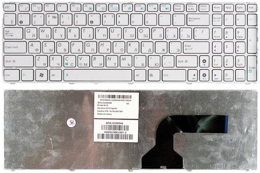 Клавиатура для ноутбука Asus K52 K53 G73 A52 G60 White, (White Frame) RU Клавиатура для ноутбука Asus K52 K53 G73 A52 G60 White, (White Frame) RU