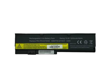 Аккумуляторная батарея для ноутбука Lenovo-IBM 42T4534 ThinkPad X200 10.8V Black 5200mAh OEM Аккумуляторная батарея для ноутбука Lenovo-IBM 42T4534 ThinkPad X200 10.8V Black 5200mAh OEM
