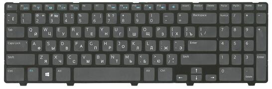 Клавиатура для ноутбука Dell Inspiron (3521, 5521, 3537, 5537) Black, (Black Frame), RU - фото 7