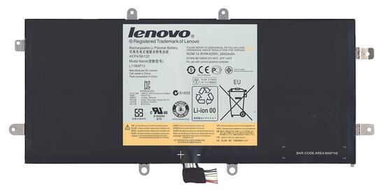 Аккумуляторная батарея для ноутбука Lenovo-IBM L11M4P13 IdeaPad Yoga 11 Ultrabook 14.8V Black 2800mAh Orig