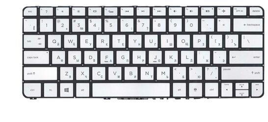 Клавиатура для ноутбука HP Spectre X360 (13-4000, 13-4103dx, 13-4003DX, 13-4005DX, 13-4110DX, 13-4193DX, 13-4195DX, 13-4193NR) с подсветкой (Light) Black, (Silver Frame) RU - фото 2