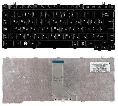 Клавиатура для ноутбука Toshiba Satellite (U500, U505, U400, U405, A600, T130, T135, Portege M800, M900) Black, Glossy, RU (вертикальный энтер)